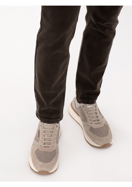 Erkek Bej %100 Deri Sneaker Ayakkabı 50312139-VR011 modelleri
