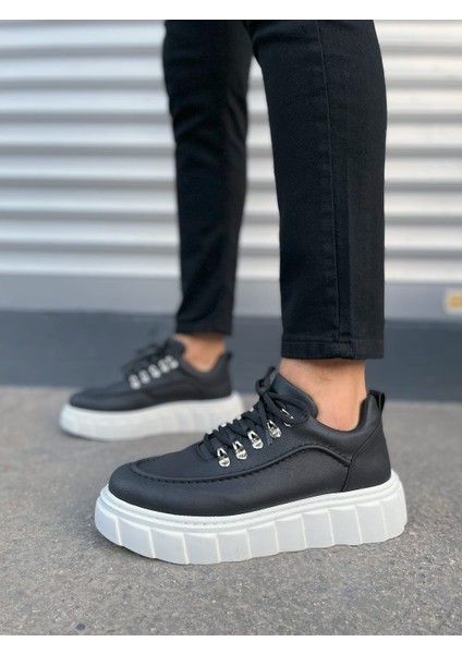 Cloud Bağcıklı Cilt Erkek Günlük Sneaker Ayakkabı Cbt - Siyah