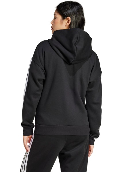 Essentials 3 Stripes Full Zip Kadın Siyah Polar.- modelleri