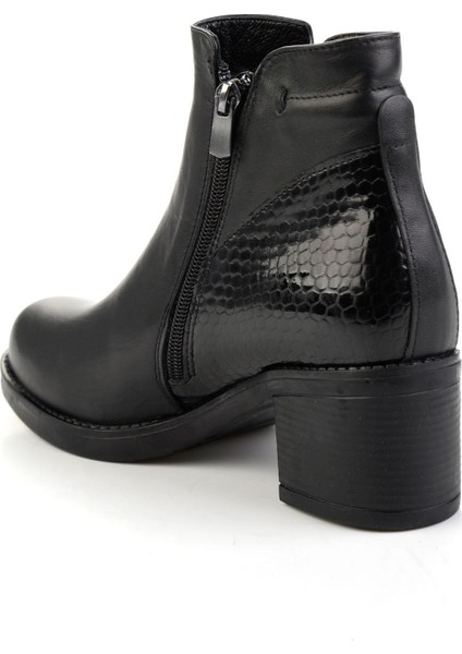 Siyah Siyah Hakiki Deri Kadın Bot & Bootie K02717211003 modelleri