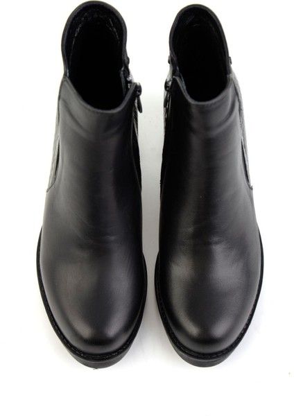 Siyah Siyah Hakiki Deri Kadın Bot & Bootie K02717211003 fırsatları