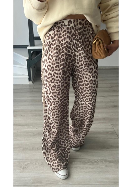 Leopar Desen Saten Pantolon fiyatları