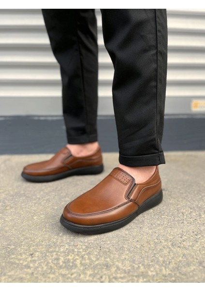 Classique Bağcıksız Cilt Erkek Günlük Klasik Ayakkabı Cst - Kahverengi