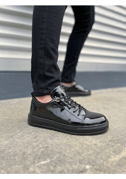 Cool Bağcıklı Rugan Erkek Günlük Spor Klasik Ayakkabı Rst - Siyah fiyatları