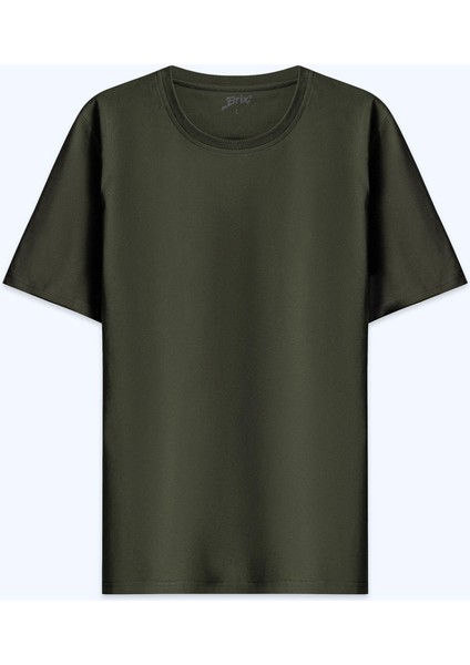 Erkek Gri Basic T-Shirt Yeşil Renk modelleri