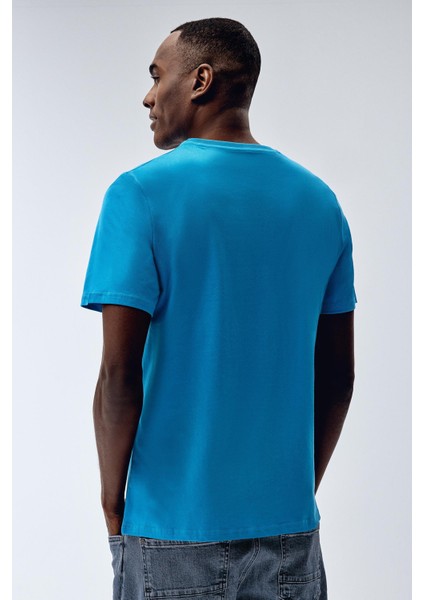 Erkek Basic T-Shirt Mavi Renk fiyatları