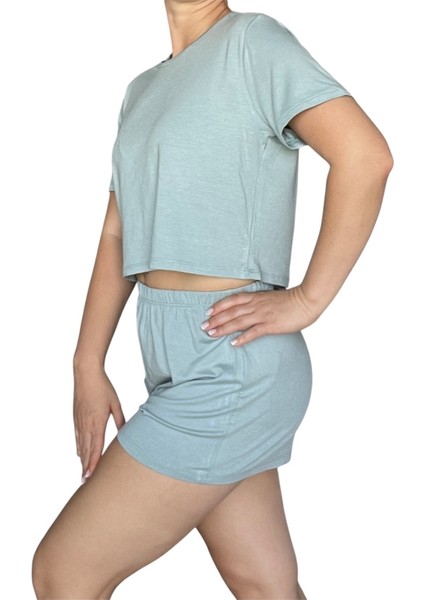 T-Shirt Şort Örme Pijama Takımı