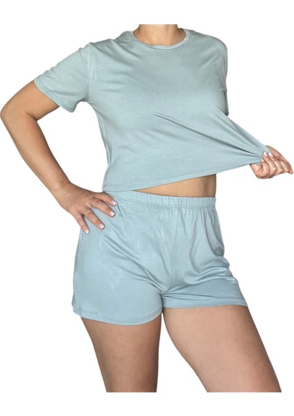 T-Shirt Şort Örme Pijama Takımı modelleri