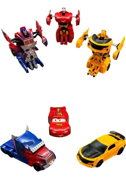 Robota Dönüşen Çek Bırak Araba Oyuncak Yarış Arabası Şimşek Mcqueen fırsatları