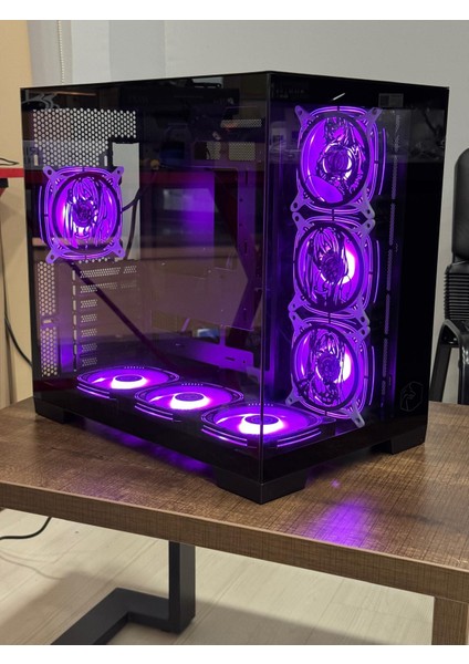 Gametech Anime Karakterli 7 Rgb Fanlı Akvaryum Kasa Siyah fırsatları