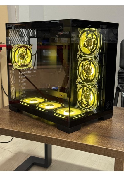 Gametech Anime Karakterli 7 Rgb Fanlı Akvaryum Kasa Siyah indirimleri