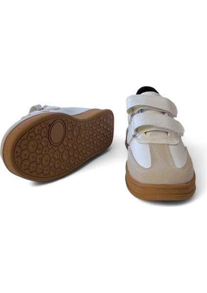 Unisex Rahat Tabanlı Hafif Esnek Ortopedik Cırtlı Günlük Çocuk Sneaker Spor Ayakkabı - Beyaz-Kırmızı modelleri