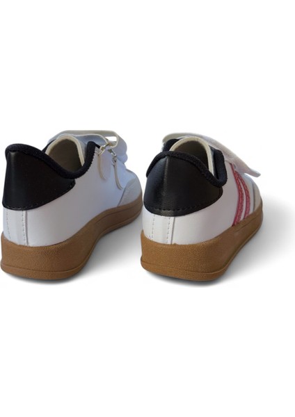 Unisex Rahat Tabanlı Hafif Esnek Ortopedik Cırtlı Günlük Çocuk Sneaker Spor Ayakkabı - Beyaz-Kırmızı indirimleri