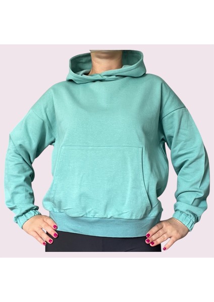Oversize Kanguru Cepli Kapüşonlu Sweatshirt