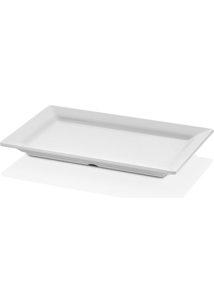 10814.CW - Bono 8'li Krem Beyaz Tabak Seti 26,5X16 Cm, Thermoset Melamin