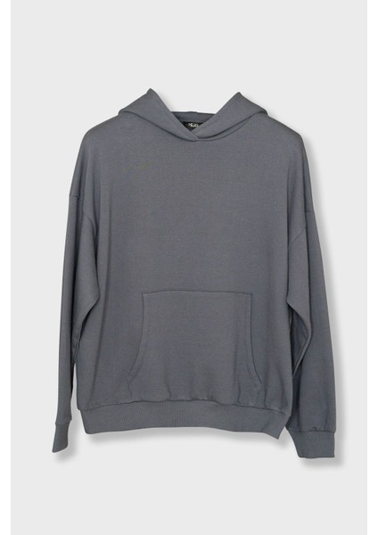 Oversize Kanguru Cepli Kapüşonlu Sweatshirt