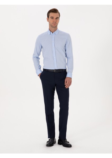 Erkek Açık Mavi Slim Fit Uzun Kollu Basic Gömlek 50319721-VR003 fırsatları