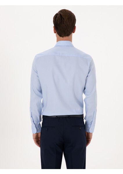 Erkek Açık Mavi Slim Fit Uzun Kollu Basic Gömlek 50319721-VR003 indirimleri