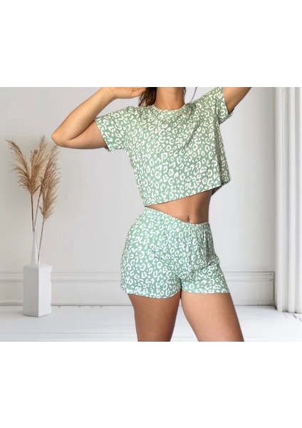 T-Shirt Şort Örme Pijama Takımı