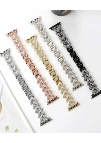 Apple Watch 38MM Node Taşlı Kordon - SIYAH-(5796) fiyatları