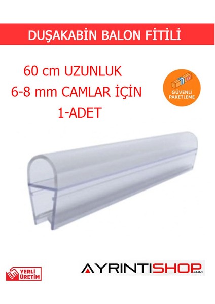Ayrıntıshop Duşakabin Cam Kapı Balon Fitilleri 8 mm