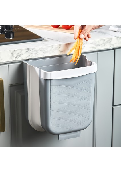 Pratik Katlanabilir Akordeon Mutfak Çöp Kovası Portatif Mutfak Çöp Kutusu 6 Litre