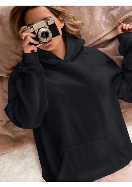 Wisipi Oversize Kapüşonlu Sweatshirt | Baskısız – Spor & Günlük Kullanım