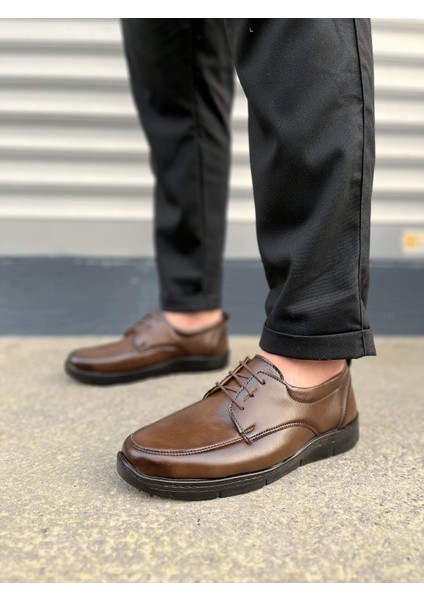 Clasica Bağcıklı Cilt Erkek Günlük Klasik Ayakkabı Cst - Kahverengi