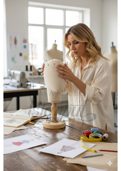 Dik Ve Yatay İğne Batabilen Bayan Kumaş Kaplı Kafa Mankeni fiyatları