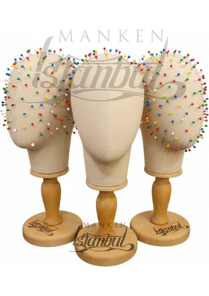 Dik Ve Yatay İğne Batabilen Bayan Kumaş Kaplı Kafa Mankeni modelleri