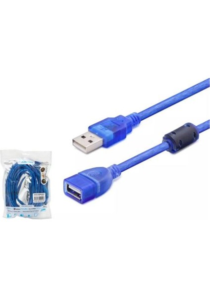 Hadron HDX7536 5m USB To USB F Kablo Mavi Transparent