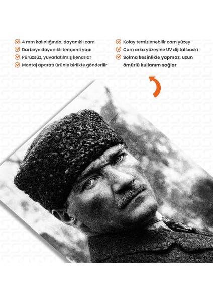 Zafer - Mustafa Kemal Atatürk - Ata Sözü Cam Tablo modelleri