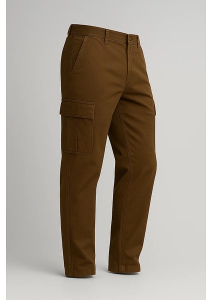 Erkek Yüksek Bel Kargo Cep Kahve Baggy Pantolon modelleri