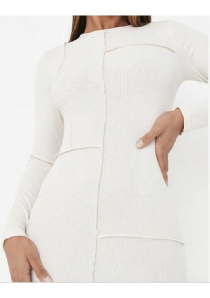 Ters Dikiş Detaylı Midi Elbise modelleri