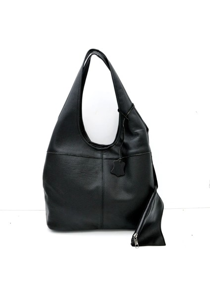 Randy Hakiki Deri Siyah Omuz Çantası modelleri