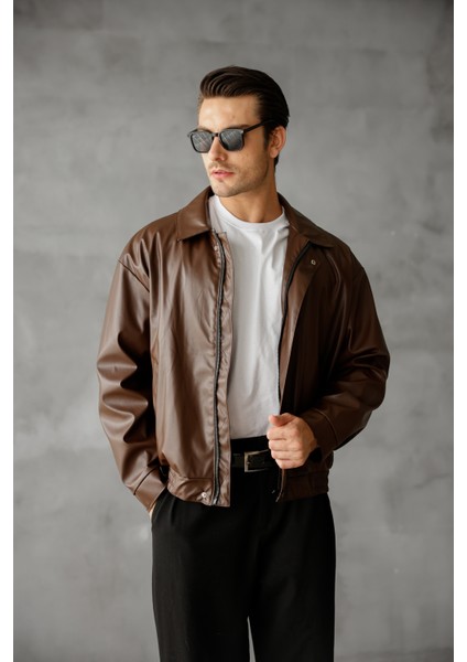 Oversize Unisex Vintage Içi Kürklü Deri Ceket modelleri