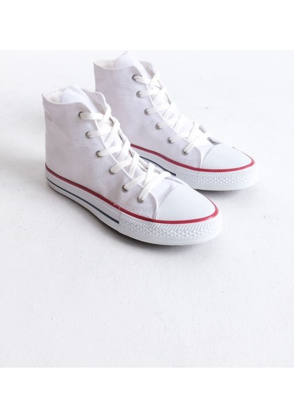 Axe Bağcıklı Keten Kumaş Erkek Günlük Sneaker Ayakkabı Kbt - Beyaz indirimleri