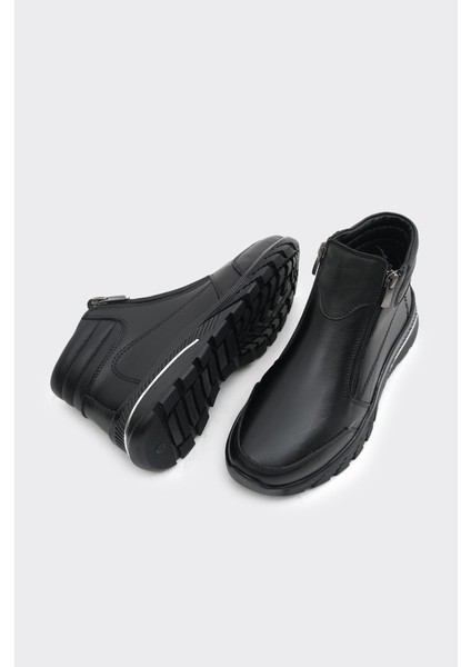 Hakiki Deri Çift Fermuarlı Kadın Bot indirimleri