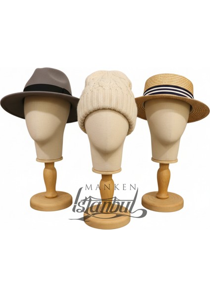 Kumaş Kaplı Polyester Kafa Mankeni Aksesuar Mankeni Şapka Mankeni Peruk Mankeni modelleri