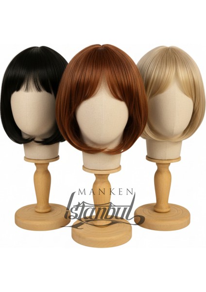 Kumaş Kaplı Polyester Kafa Mankeni Aksesuar Mankeni Şapka Mankeni Peruk Mankeni indirimleri