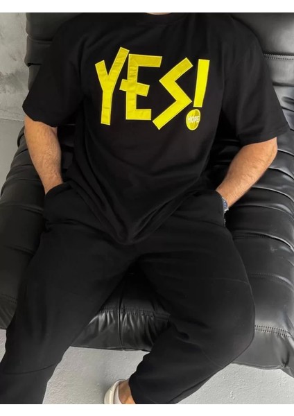 Unisex Nakış Işlemeli T-Shirt - Siyah fiyatları