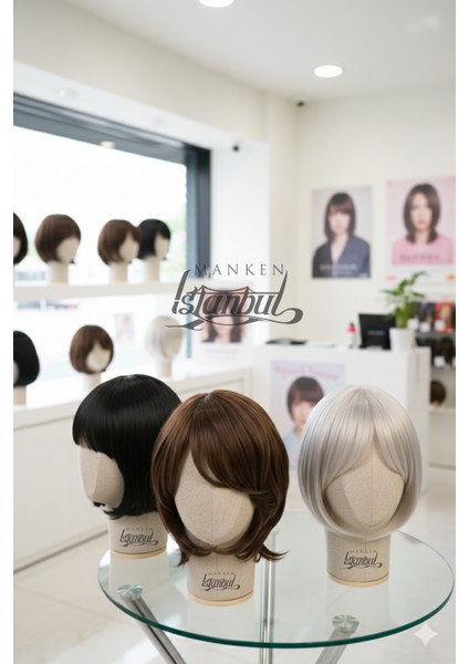 Kumaş Kaplı Polyester Kafa Mankeni Aksesuar Mankeni Şapka Mankeni Peruk Mankeni modelleri