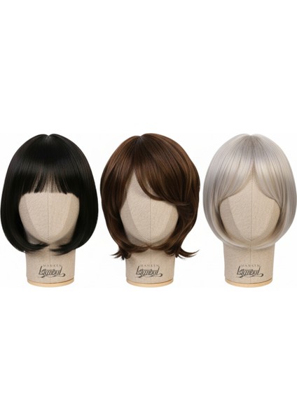 Kumaş Kaplı Polyester Kafa Mankeni Aksesuar Mankeni Şapka Mankeni Peruk Mankeni