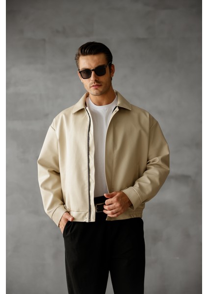 Oversize Unisex Vintage Içi Kürklü Deri Ceket fırsatları