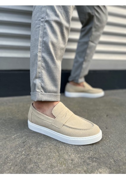 Estilo x Bağcıksız Süet Erkek Günlük Spor Klasik Ayakkabı Sbt - Krem fiyatları