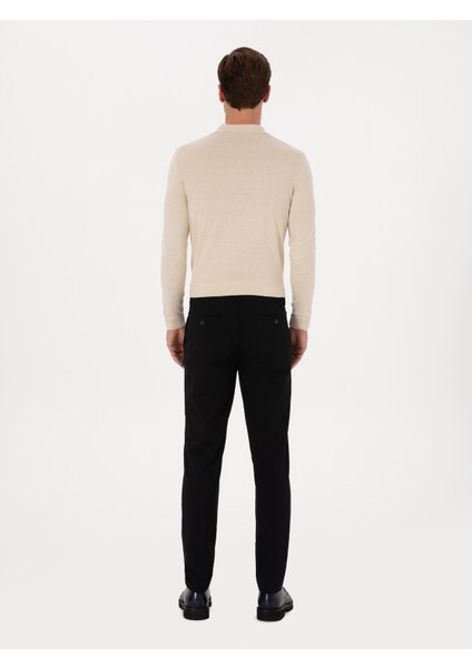 Erkek Lacivert Slim Fit Basic Kanvas Pantolon 50314091-VR033