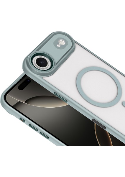 Apple iPhone 17 Air Uyumlu Magsafe Özellikli Krom Kapak Gri modelleri