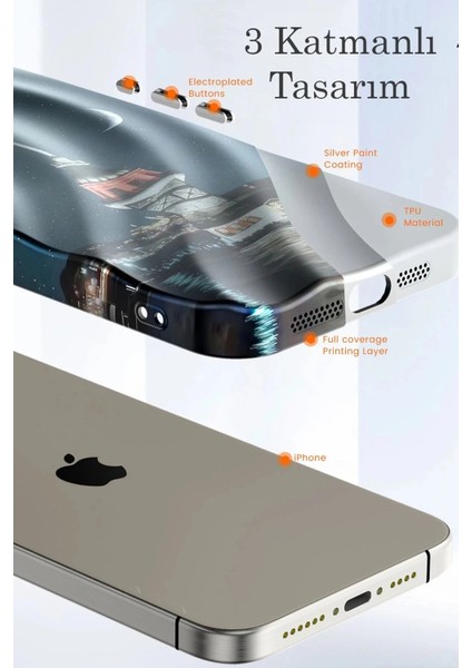 iPhone 14 Pro Kılıf Crew Desenli Kapak - Galata KULESI-(5796) fiyatları