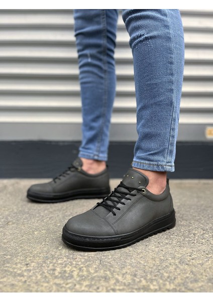 Cool Bağcıklı Cilt Erkek Günlük Spor Klasik Ayakkabı Cst - Füme