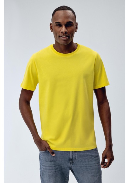 Erkek Basic T-Shirt Sarı Renk